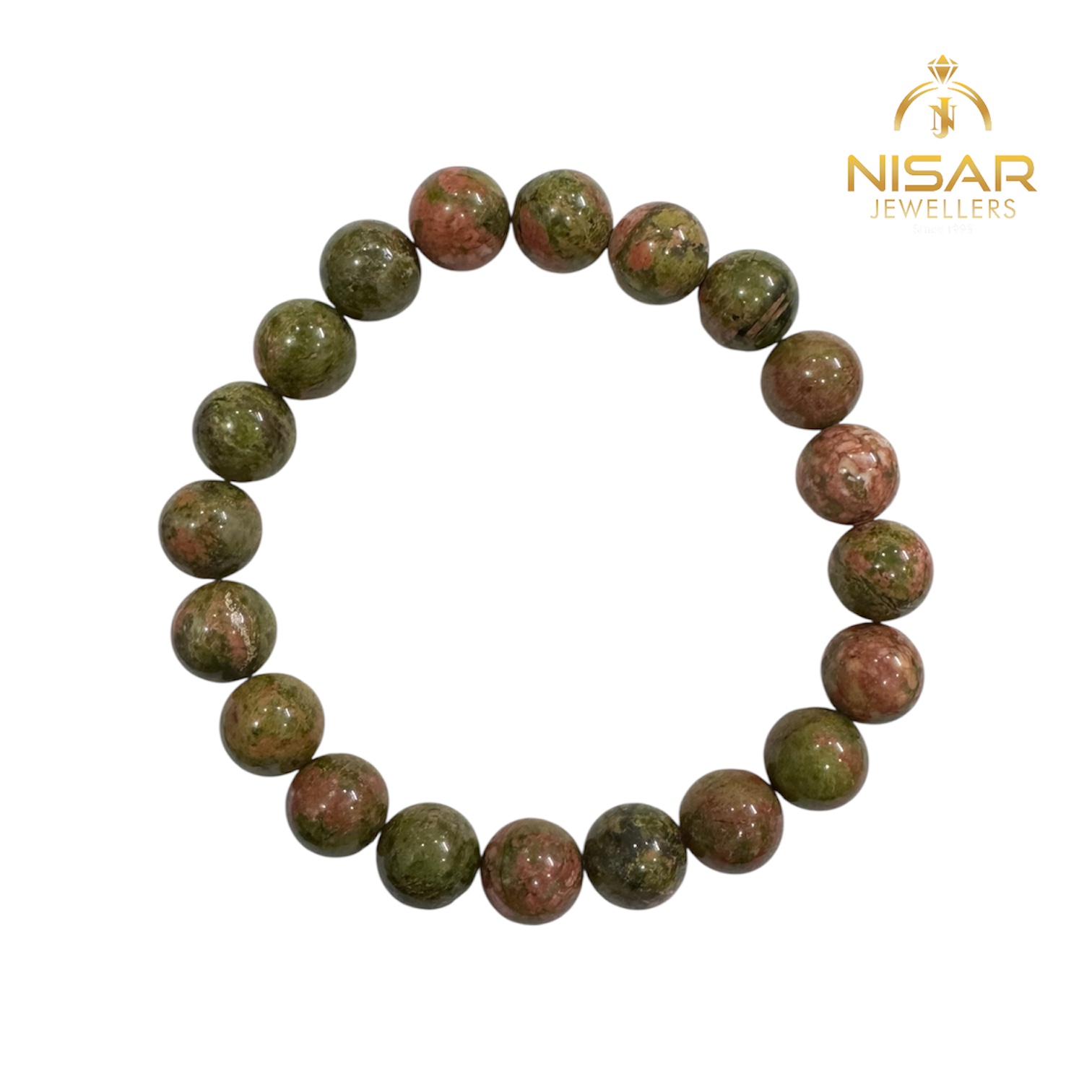 Natural Unakite Stone Bracelet - Image 2