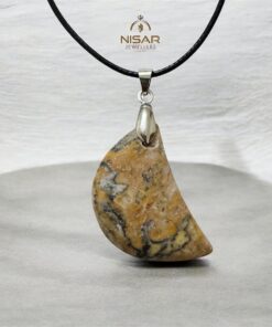 Natural Jasper Crescent Pendant