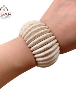 Alternative view of Milky White Howlite Bracelet