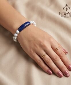 Natural Lapis Lazuli & Howlite Healing Stone Bracelet