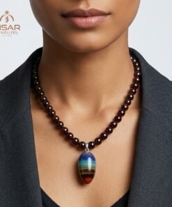 7 Chakra Healing Pendant with Garnet Beads Necklace